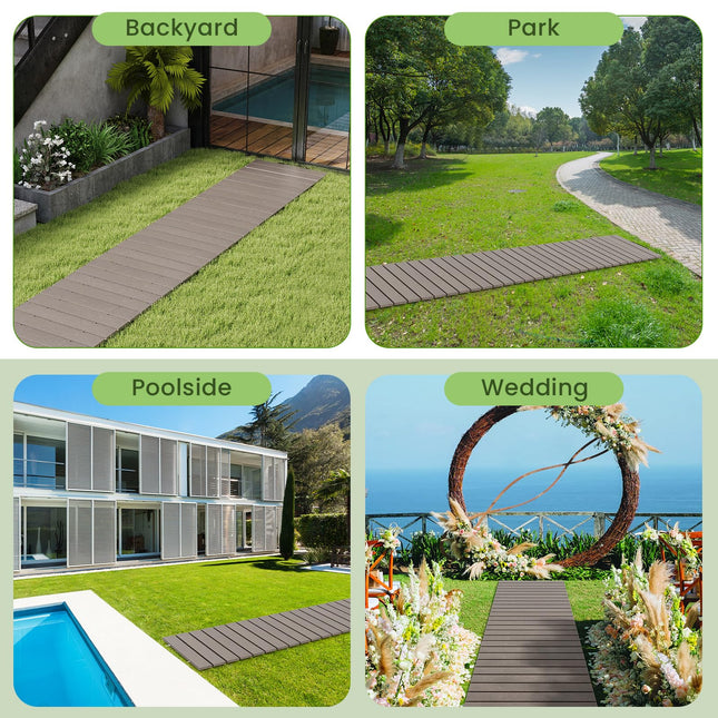 Dreamade 8 FT Garden Pathway, Waterproof HDPE Outdoor Walkway with Non-Slip Surface (1/2)