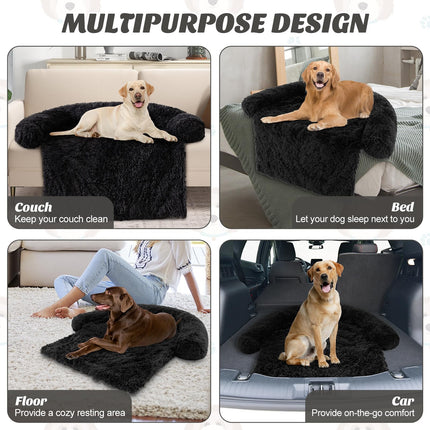 Dreamade Calming Dog Bed - Fluffy Plush Pet Bed for Couch, Removable Washable Cover