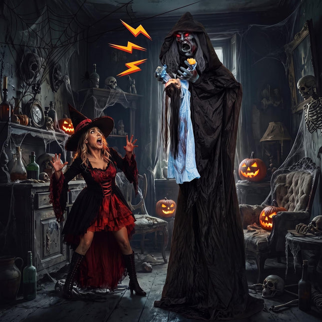 DREAMADE 7.2 FT Soul Snatcher Animatronic Animated Ghost Halloween Decor