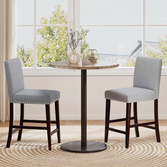 Dreamade Modern Bar Stools Set of 2/4 26" Upholstered Counter Height Bar Stools w/Tilt Backrest