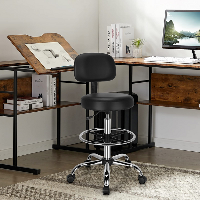 Dreamade PU Leather Drafting Chair, Tall Office Chair
