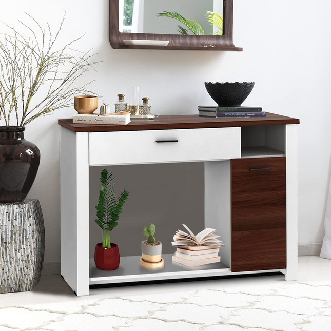 Dreamade Console Table 48 Inch Sofa Side Table with Drawer and Cabinet, Entryway Table
