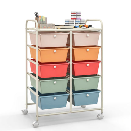 10 Drawers Rolling Cart, Classroom Organizers - Dreamade
