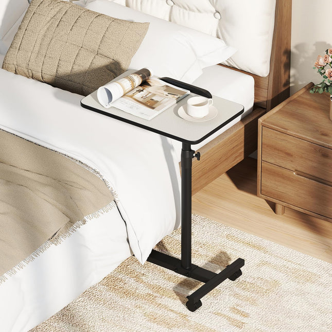 Dreamade Overbed Table with Wheels Medical Adjustable Bedside Table