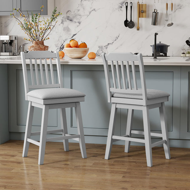 Dreamade 25" Modern Bar Stools Set of 2/4 360° Swivel Counter Height Chairs