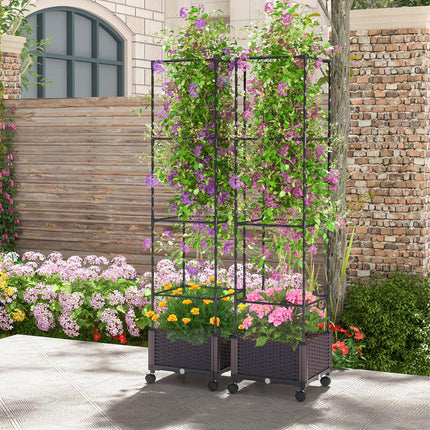 Dreamade Raised Garden Bed with Tomato Cages, 67” Adjustable Height