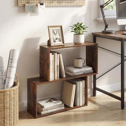 Dreamade Geometric Bookcase Side Table with Open Storage