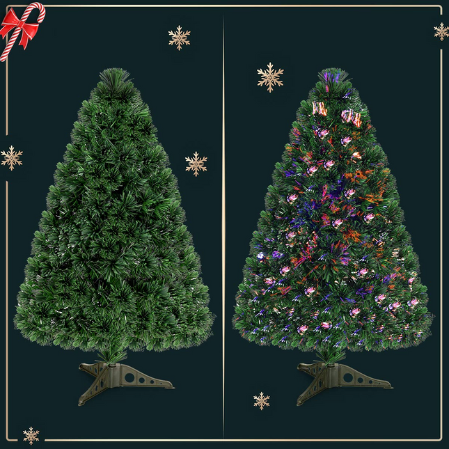 Artificial PVC Christmas Tree Pre-Lit Fiber Optic Tree - DreamadeUS