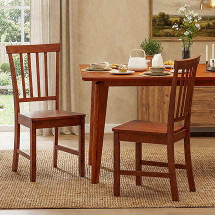 Dreamade Set of 4/ 2 Dining Room Side Chair w/High Slat Back, Wood Legs