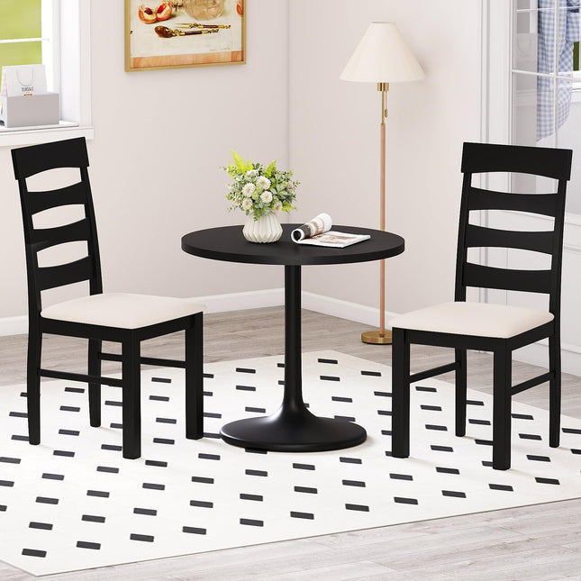 Dreamade Dining Chairs Set of 2/4 with Padded Seat & Rubber Wood Frame
