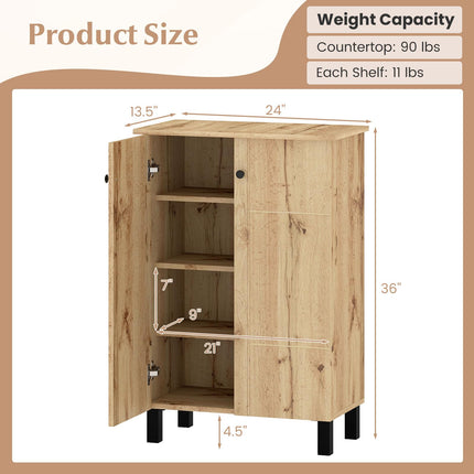 Dreamade Shoe Cabinet with Doors 4-Tier Narrow Shoe Rack Cabinet