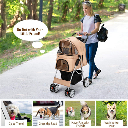 Pet Stroller for Small Medium Dogs Cats Puppy - Dreamade