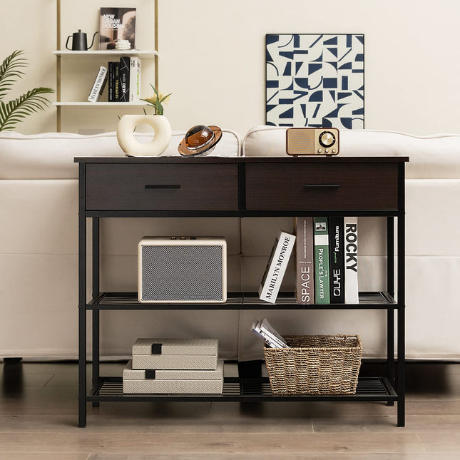 Dreamade 39.5” Console Table with Storage Drawer - Entryway Table with 2 Drawers