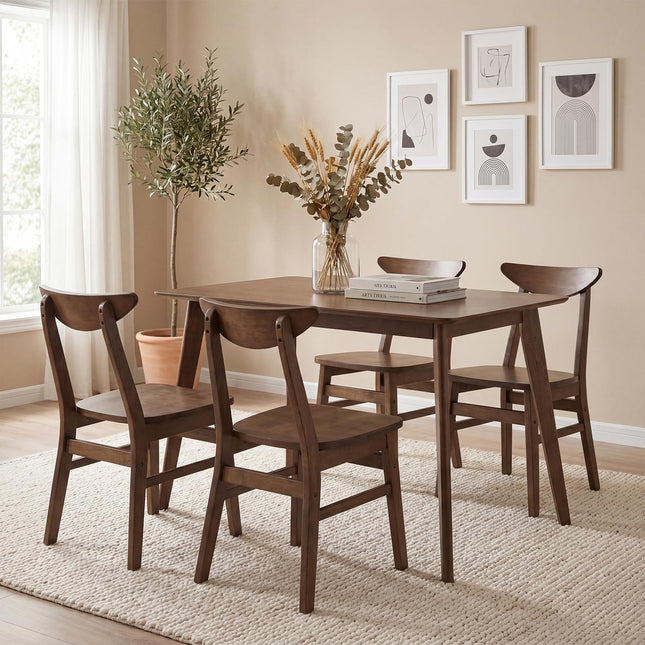 Dreamade 5-Piece Mid-Century Modern Kitchen Table and Chairs Set for 4