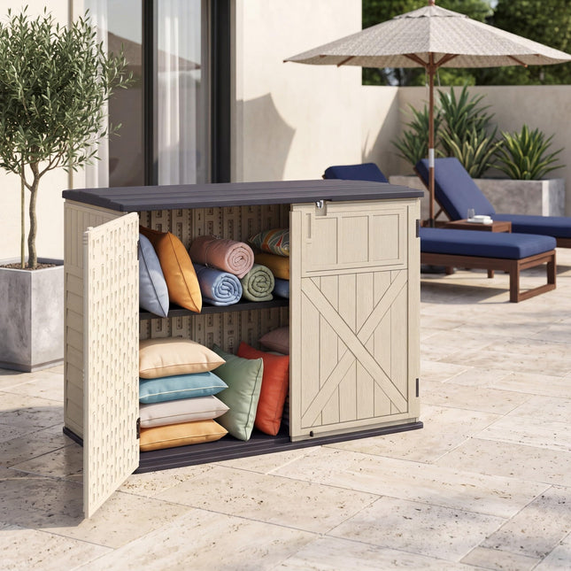 Dreamade 20 Cu.Ft Outdoor Storage Cabinet with Adjustable Shelf