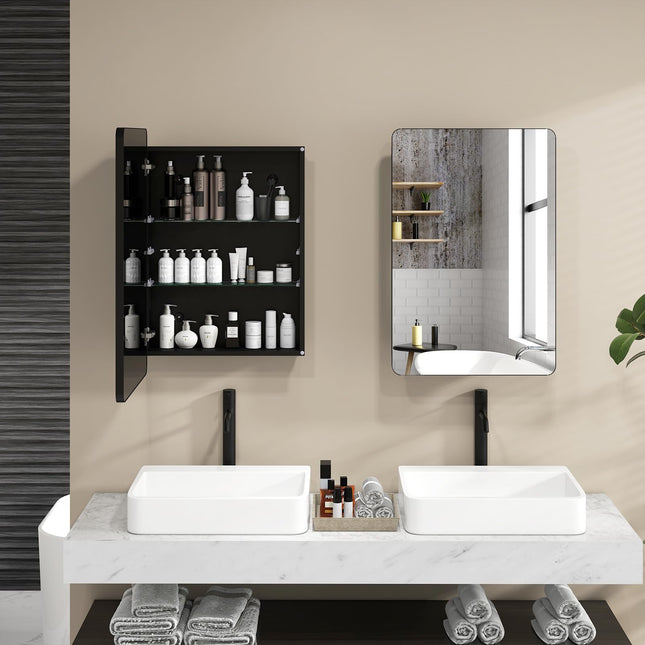 Dreamade Medicine Cabinet Mirror, 20x30” Bathroom Cabinet with Beveled Mirror