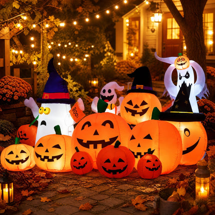 DREAMADE 7.5 FT Halloween Inflatable Pumpkins Blow Up Jack-o-Lantern