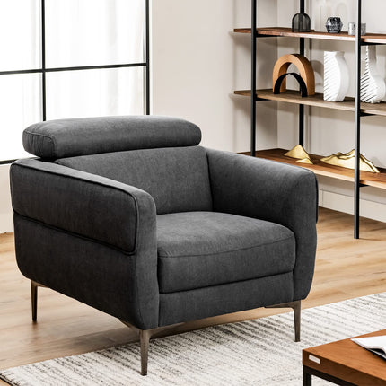 Dreamade Accent Chair, Upholstered Single Sofa Chair with Adjustable Headrest