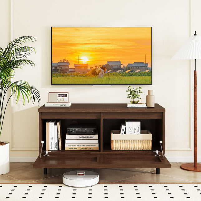 Dreamade Mid Century Modern TV Stand for 40 Inch TV with 2 Hidden Compartments