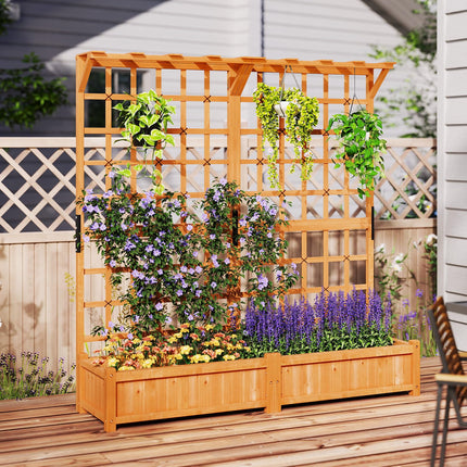 Dreamade Large Raised Garden Bed with Trellis and Roof