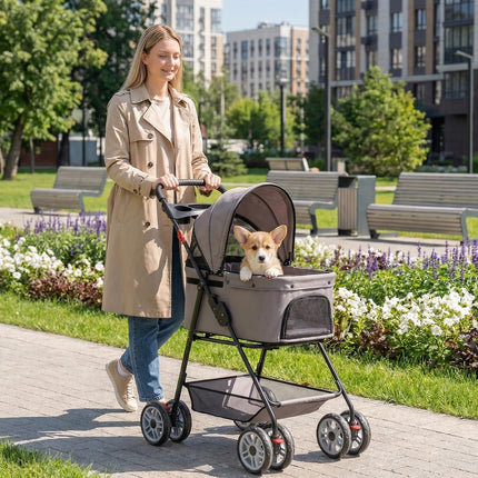 Dreamade 3-in-1 Pet Stroller with Detachable Carrier for Small & Medium Pets