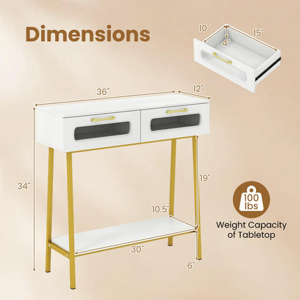 Dreamade Console Table with LED Lights for Living Room Hallway Entrance