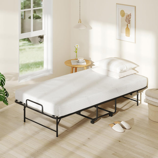 Dreamade Twin Folding Bed Frame with Mattress