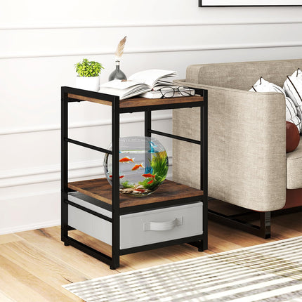 Dreamade Industrial Nightstand with Storage Drawer for Bedroom