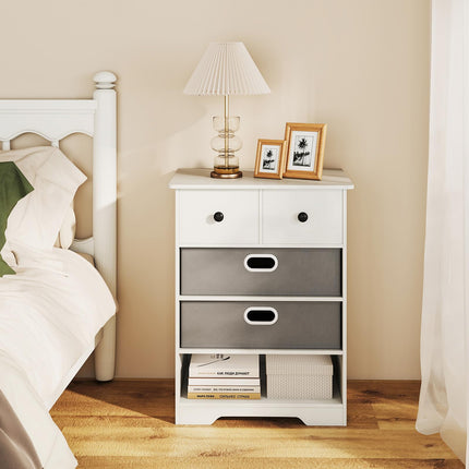 Dreamade Nightstand with 4 Storage Drawers