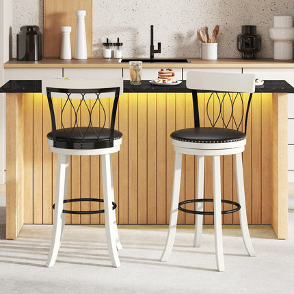 Dreamade Swivel Bar Height Bar Chairs with Footrest