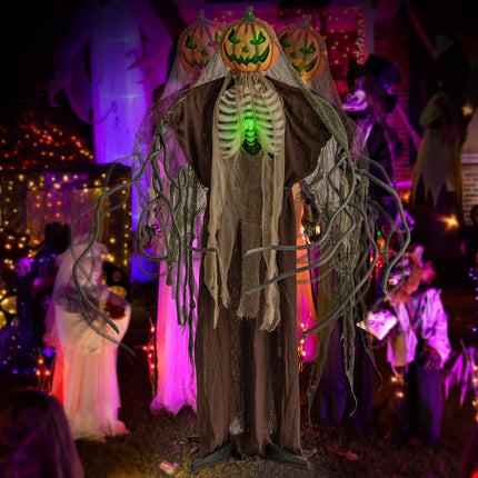 DREAMADE 5.7 FT Halloween Standing Animatronics Pumpkin Man with Green Ribs