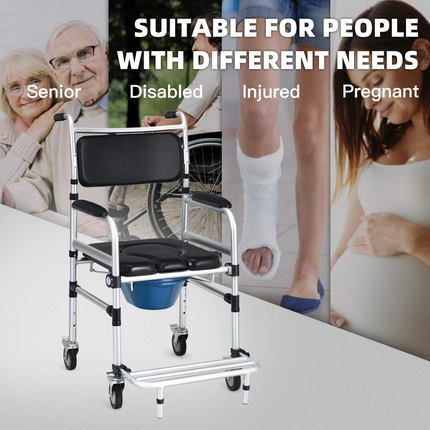 Dreamade 3 in 1 Lightweight Shower Commode Wheelchair
