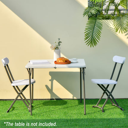 Dreamade 2-Pack Folding Chairs, Plastic Event Chairs, Lightweight Foldable Chairs with Solid X-Shape Frame