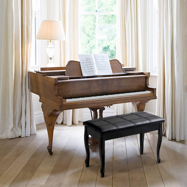 Dreamade Piano Bench PU Leather W/Padded Cushion and Music Storage