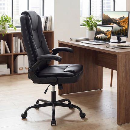 Dreamade Leather Ergonomic Computer Desk Chair with Rocking Function & Adjustable Height