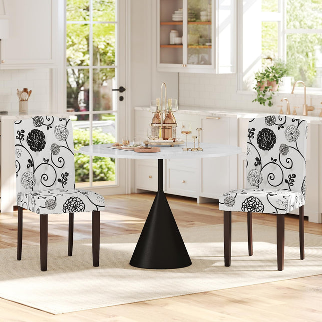 Dreamade Upholstered Dining Chairs Set of 2/4 Button Tufted Fabric Upholstered Parson Chairs