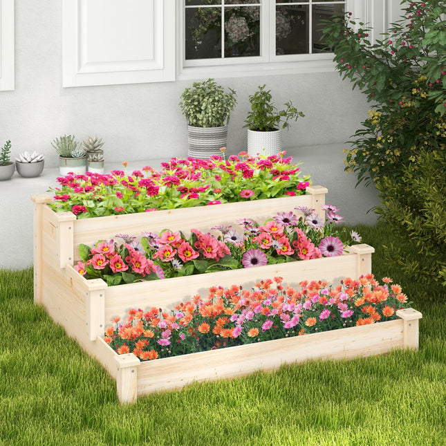 Dreamade 3-Tier Raised Garden Bed, Tiered Planter Box