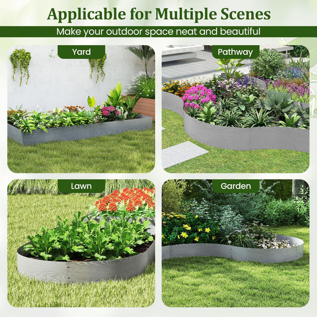 Dreamade 6 Pack Galvanized Steel Landscape Edging