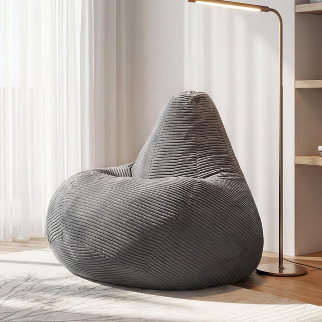 Dreamade Bean Bag Chair for Adults | Accent Lazy Sofa with Skin-Friendly Corduroy Cover & Soft Sponge Filling