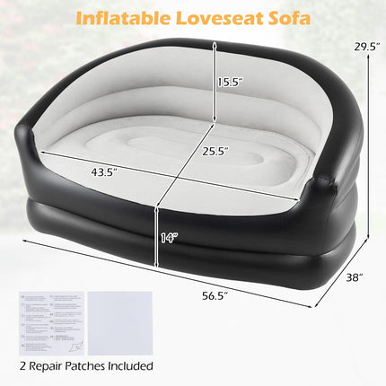 Dreamade Inflatable Loveseat Couch Portable & Foldable 2-Seater Air Sofa(1/2)