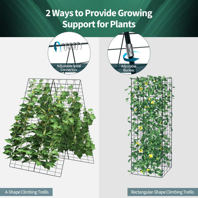 Dreamade 4 Panels Cucumber Trellis A-Frame Garden Trellis for Plant Climbing