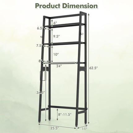 Dreamade Over The Toilet Storage Shelf - 3-Tier Freestanding Above Toilet Rack