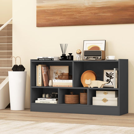 Dreamade 5-Cube Bookcase, Freestanding 3-Tier Bookshelf with Spacious Top & Raised Base