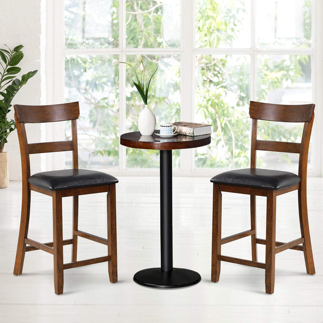 Dreamade 25.5-Inch Counter Height Chair with Backrest, Foam-Padded Cushion, Rubber Wood Legs