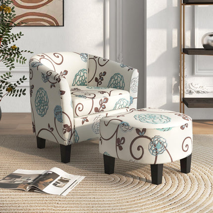 Dreamade Small Accent Chair with Ottoman Set