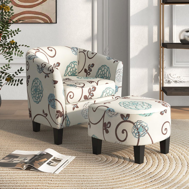 Dreamade Small Accent Chair with Ottoman Set