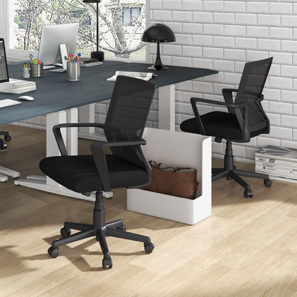 Dreamade Office Desk Chair with Lumbar Support, Ergonomic Mesh Office Chair with Wheels and Armrests