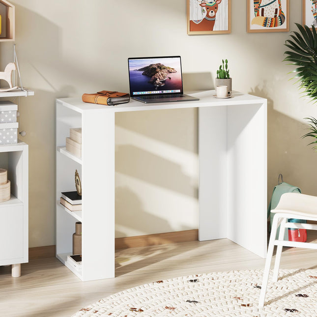 Dreamade 36 Inch Compact Home Office Desk with Storage Open Shelves and Anti Tipping Kit