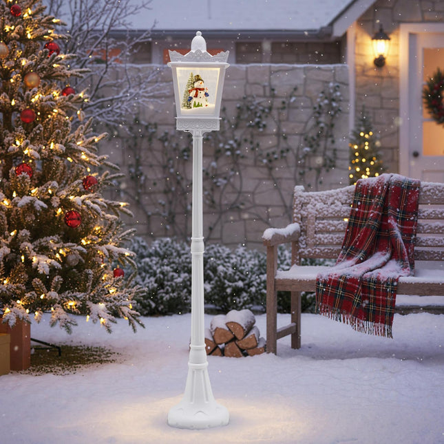 Dreamade 8 ft White Musical Christmas Streetlight | Lighted Holiday Decoration for Home Yard Porch