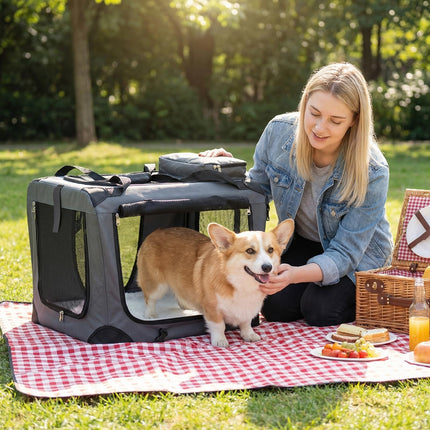 Dreamade Folding Soft Dog Crate with 5-Sided Mesh